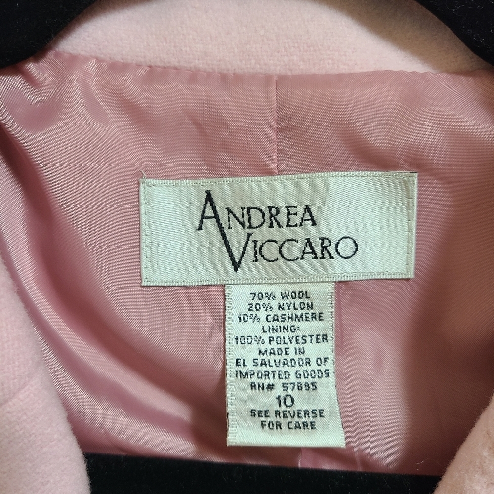 Vtg Andrea Viccaro Wool Cashmere‎ light Pink Blazer Size 10 VINTAGE - Picture 4 of 16